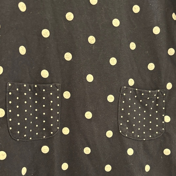 GAP Girlโs Sz 3T Long Sleeve Navy Polka Dot Tee w Front Pockets, GUC - Picture 4 of 8